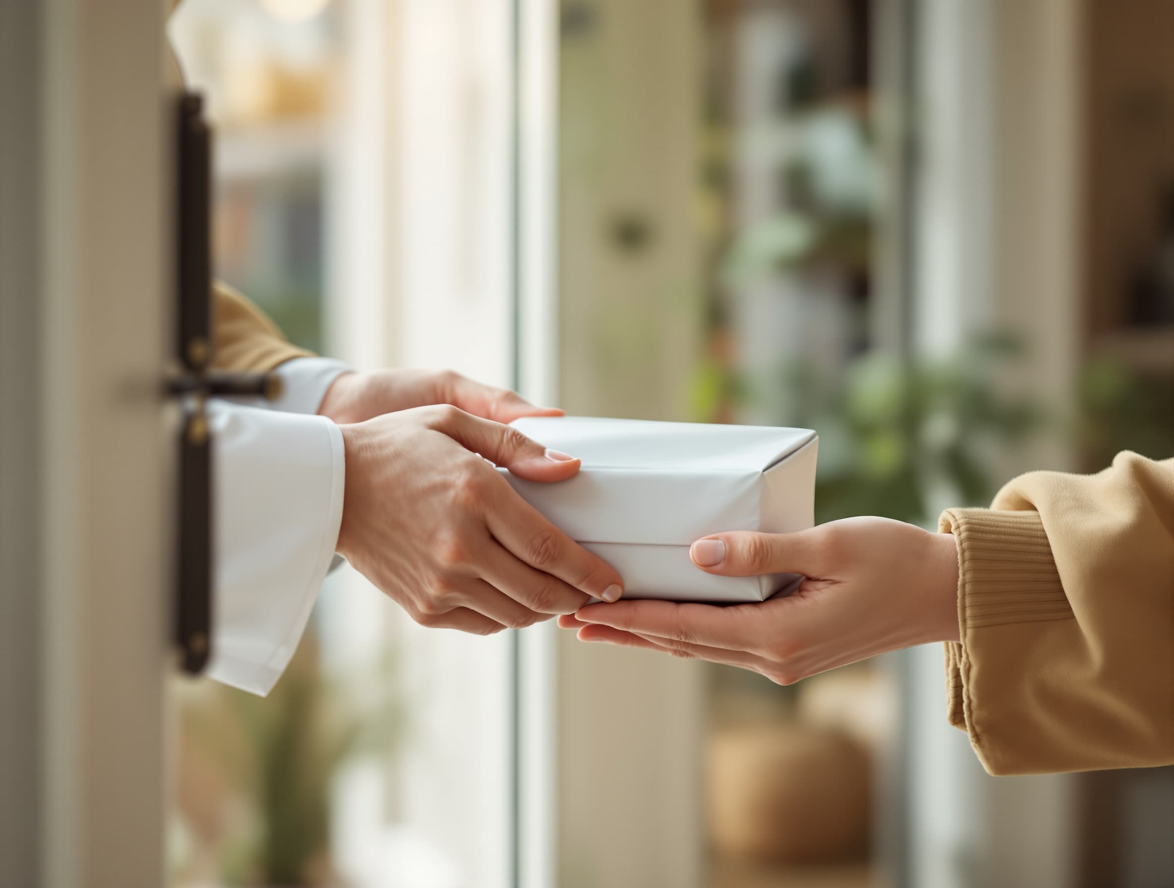 Übergabe einer neutralen Apotheken-Sendung