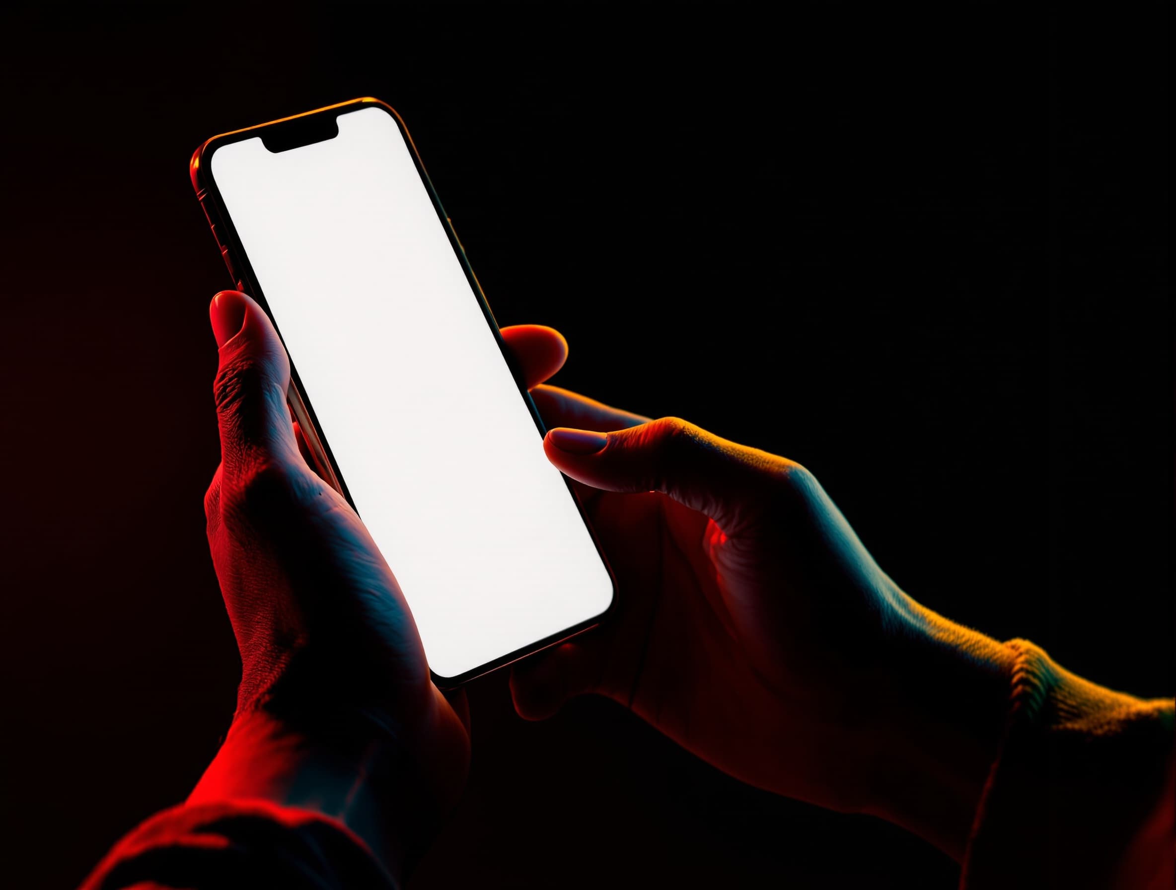 Hände beantworten am Smartphone ein paar Fragen